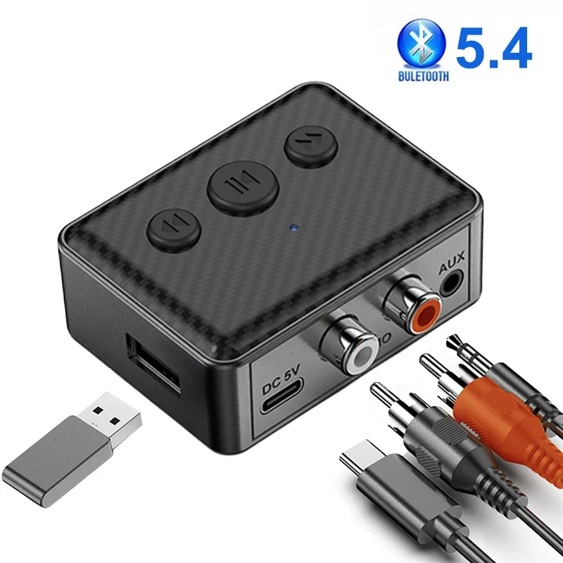 Desk Setup Speakers - USB Bluetooth 5.4 Audio-ontvanger Adapter Draadloze