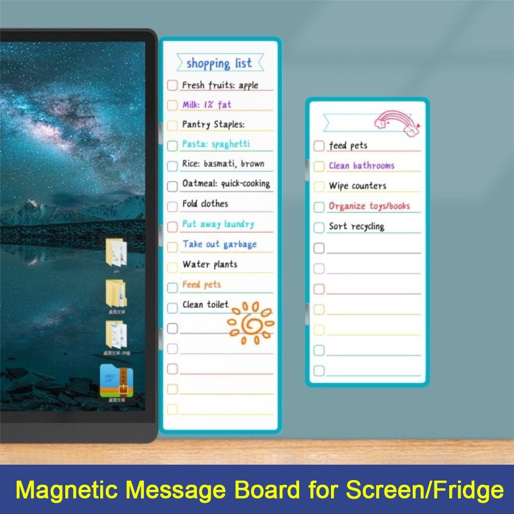 Sticky Memo Holder - Prikbord Gebakken verfbord Monitor Prikbord Whiteboard