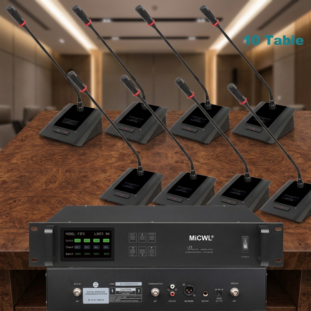 Desk Room Setup - MiCWL Digitaal Draadloos Zwanenhalsmicrofoon Conferentiesysteem, 10