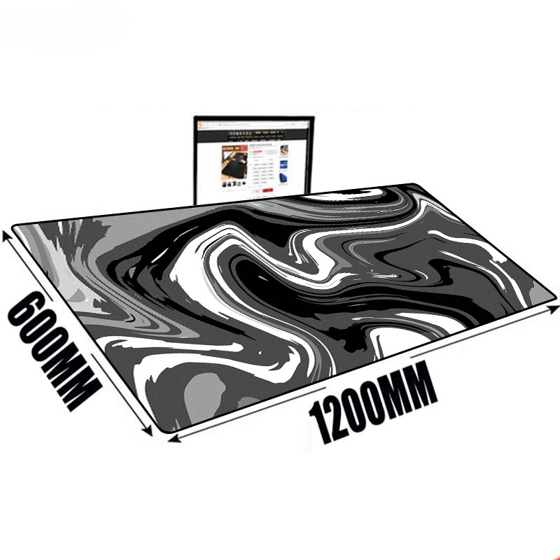 Desk Setup With Laptop - Grote Mat Muismat Vloeiend Kunst Verlengde