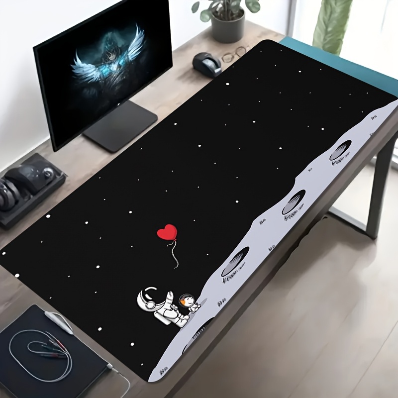 Desk Setup With Laptop - Astronaut Moon Space extra grote gaming-muismat