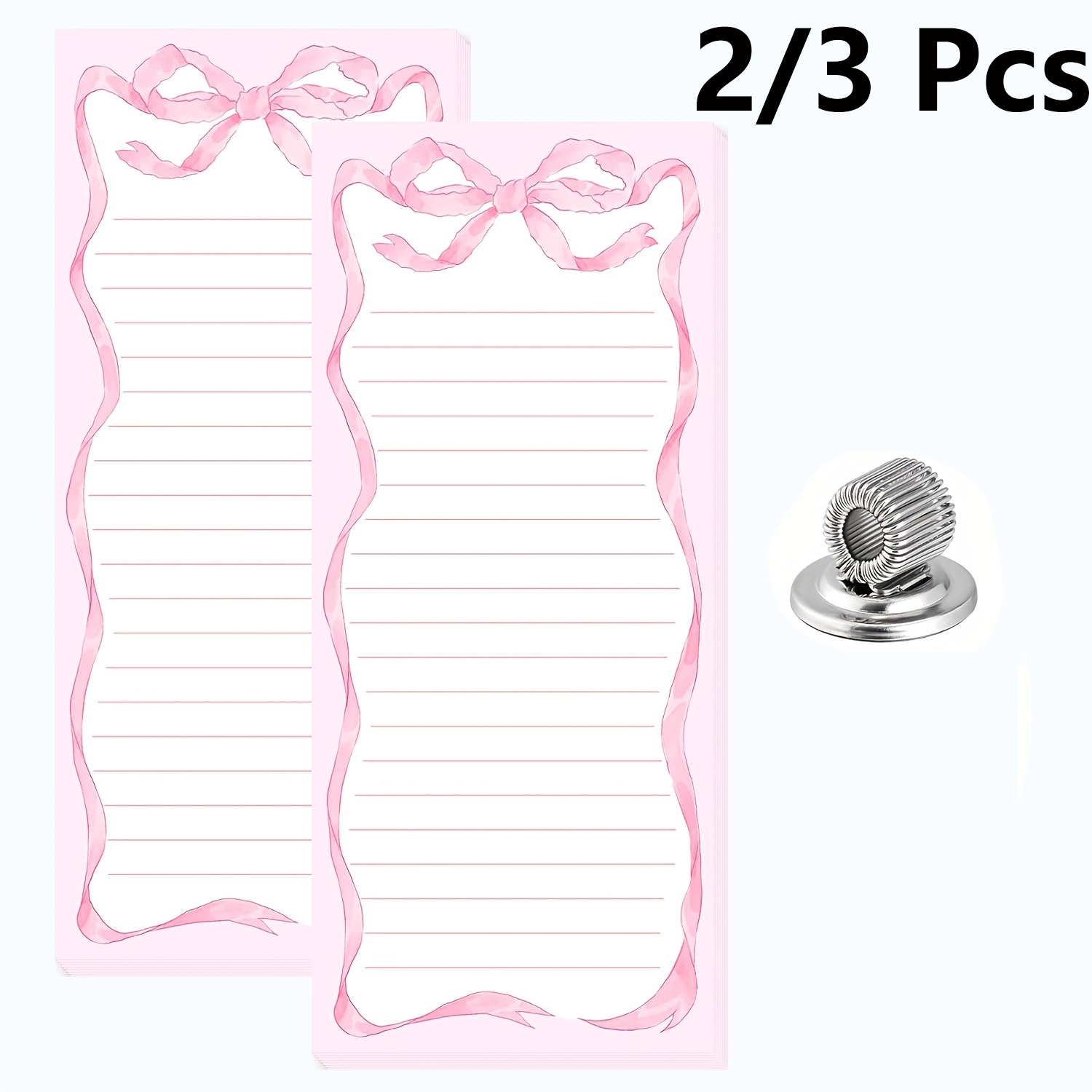 Sticky Memo Holder - 2/3-delige set roze strik magnetische kleefnotitiehouder