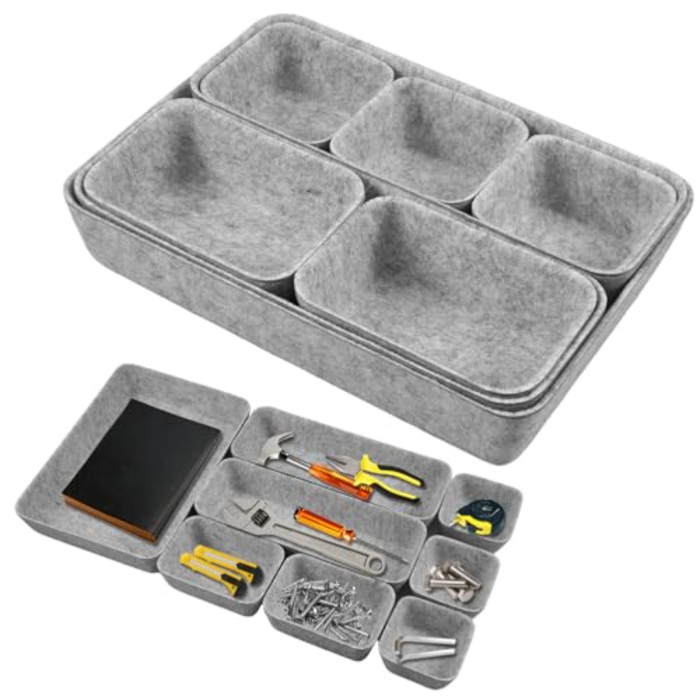 Desk Drawer Unit - 8-delige set vilten opbergdozen bureau-organizers voor