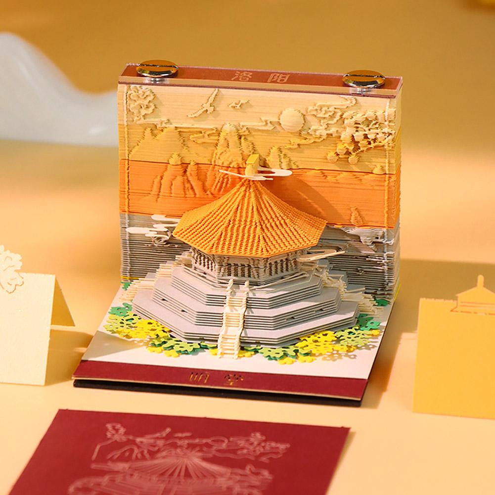 Sticky Memo Holder - 3D Memo Pad Oude Architectuur Papier