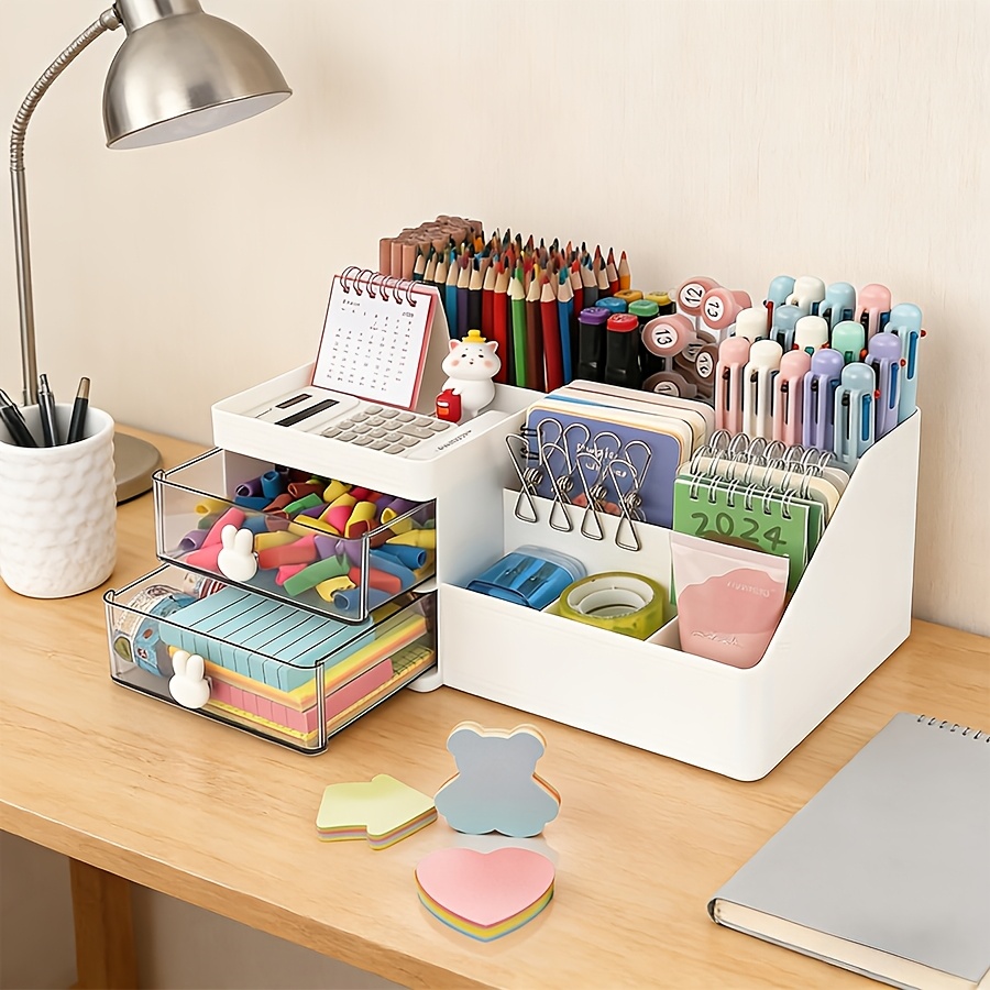 Sticky Memo Holder - Schattig konijnen bureau-organizer penhouder met transparante