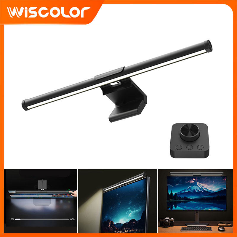 Desk Setup No Monitor - Monitorlichtbalk LED-scherm Dimmen Instelling RGB-lichtbalk Afstandsbediening