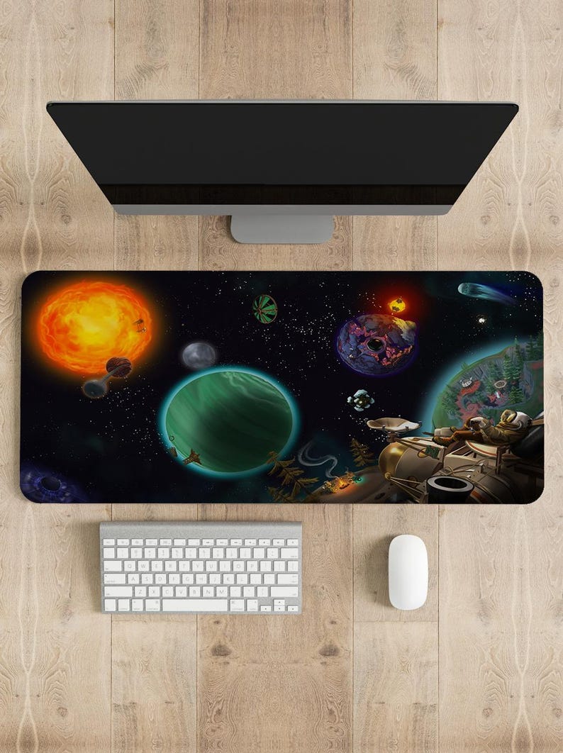 Desk Setup With Laptop - Outer Wilds Muismat Gaming Bureau Mat