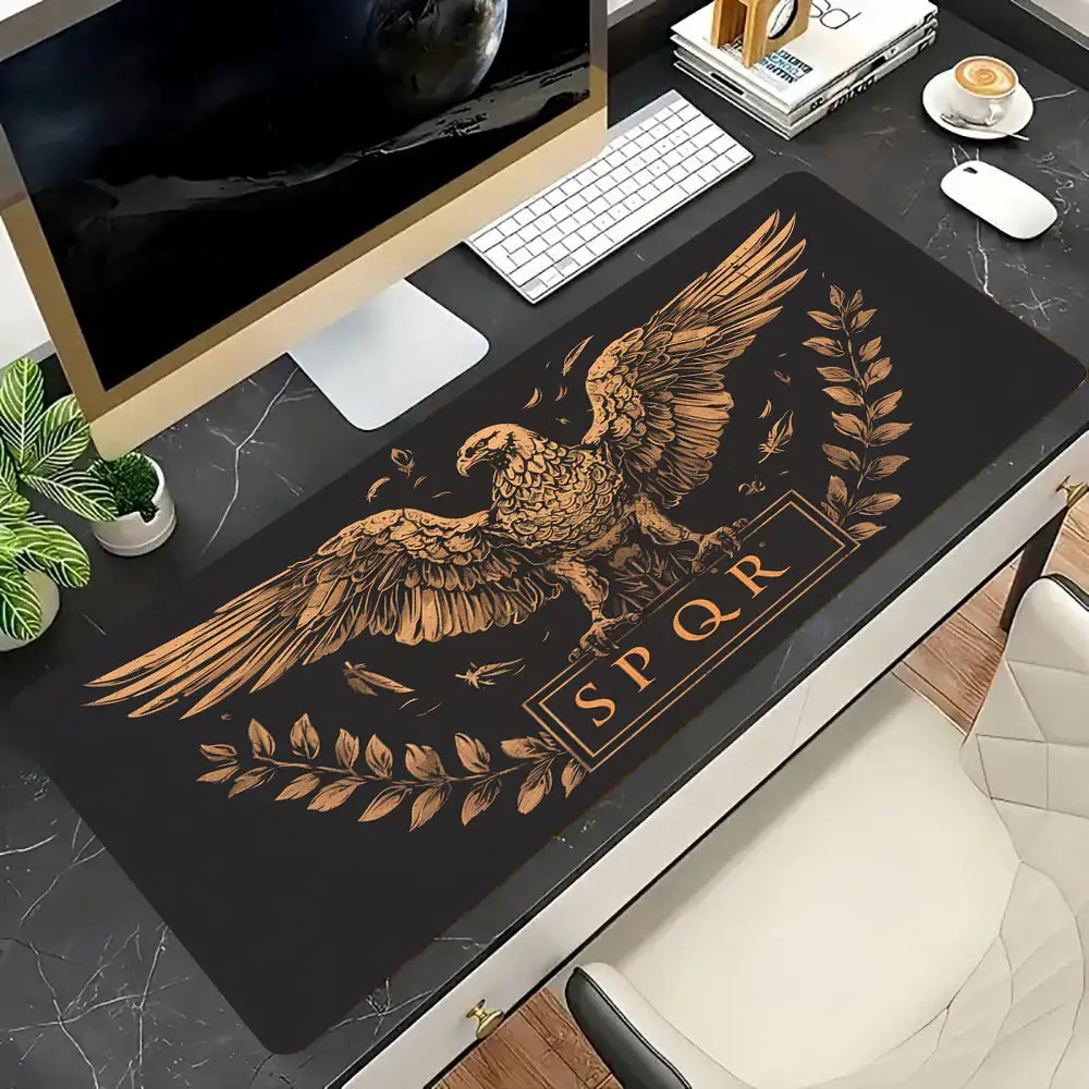 Desk Room Setup - Goudbruin Zwart Bureaumat Bureau-interieur Kantooraccessoires Muismat
