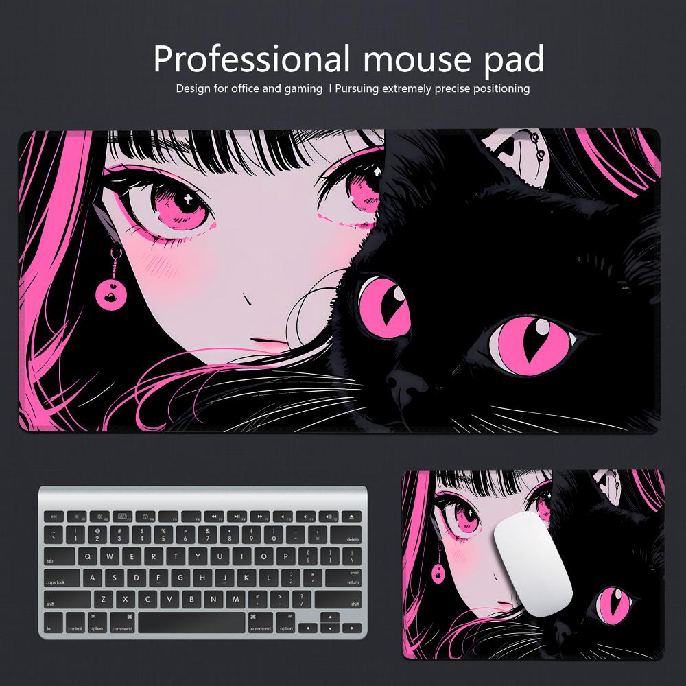 Gaming-muismat Anime Black Cat - Desk Setup With Laptop recensie en prijs