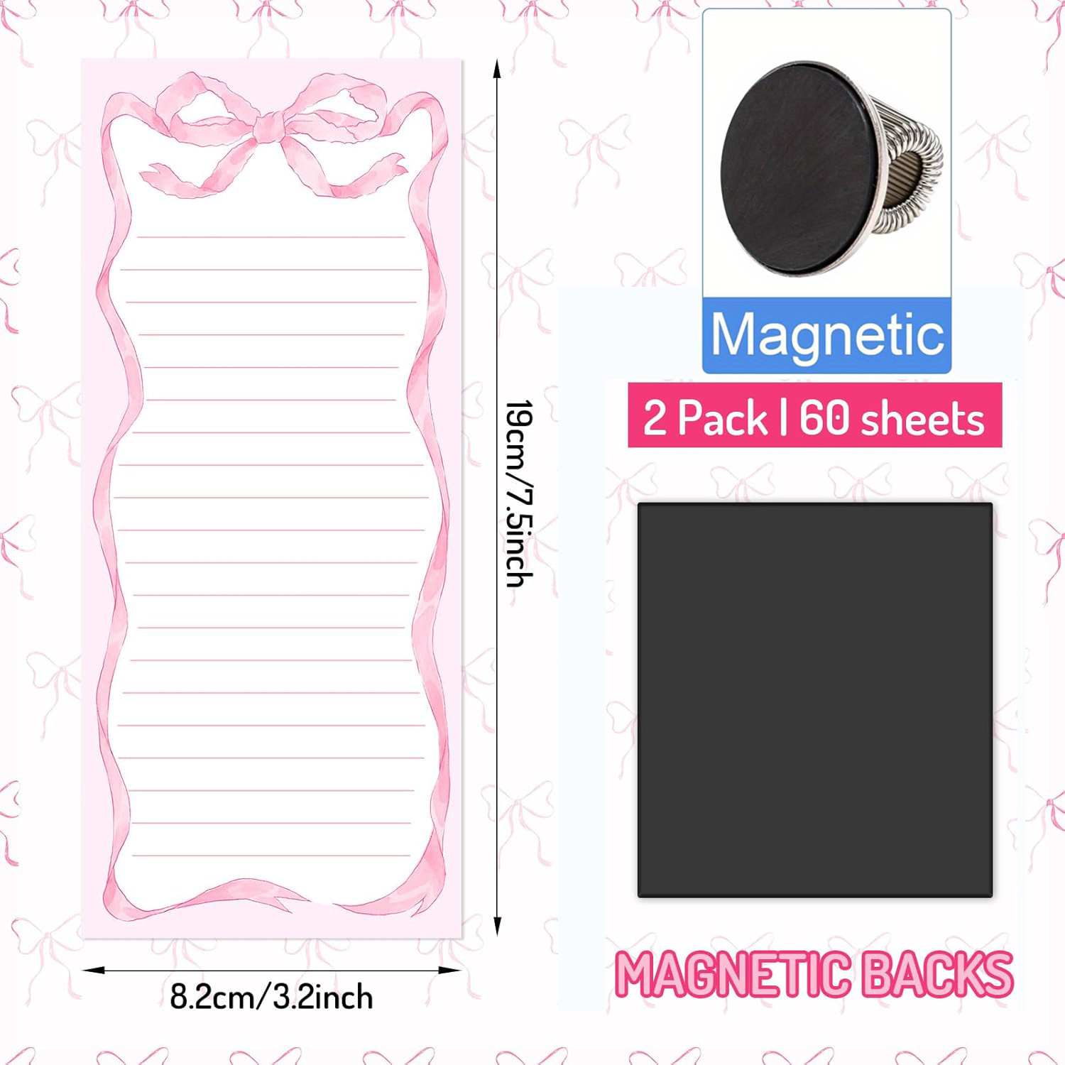 2/3-delige set roze strik magn - Sticky Memo Holder recensie en prijs