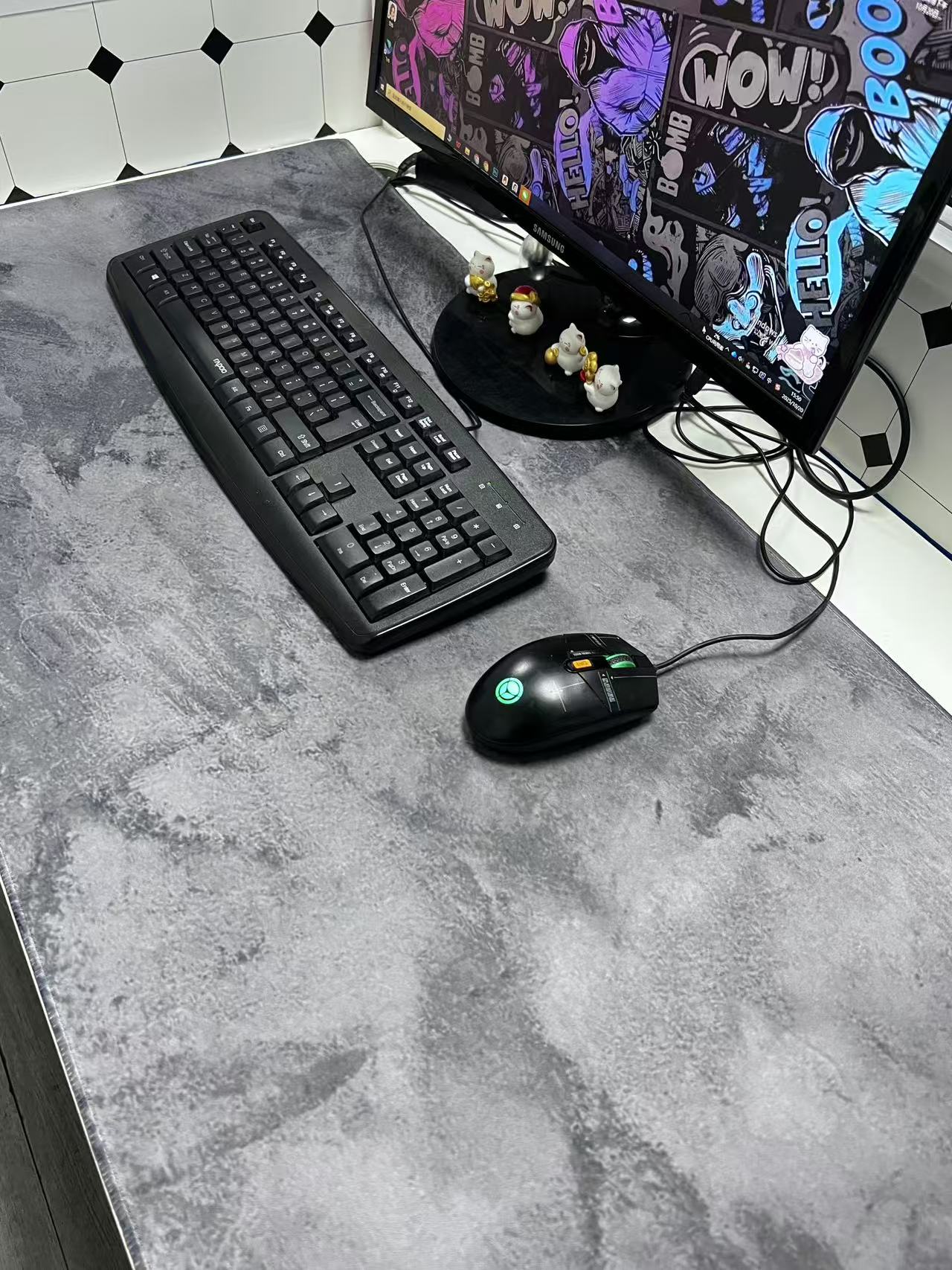 Grijs Marmer Grote Muismat Mui - Desk Setup Grey recensie en prijs