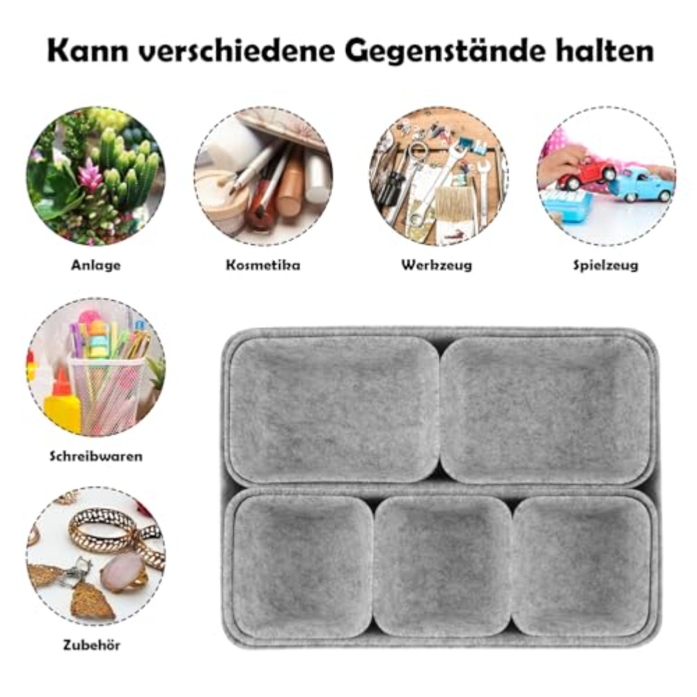 8-delige set vilten opbergdoze - Desk Drawer Unit recensie en prijs