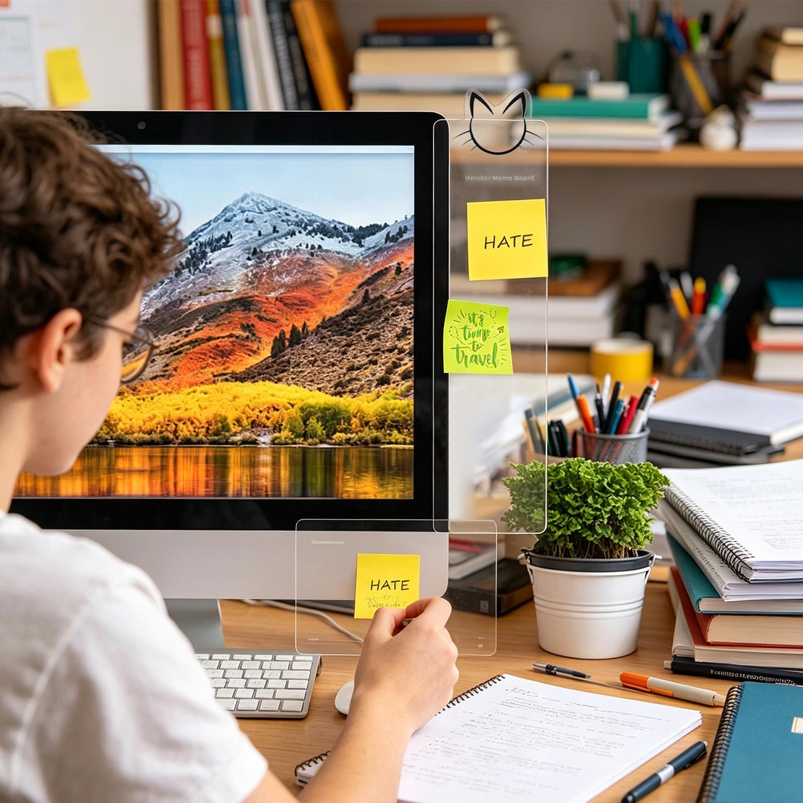 Monitor Side Memo Board Acryl  - Sticky Memo Holder recensie en prijs