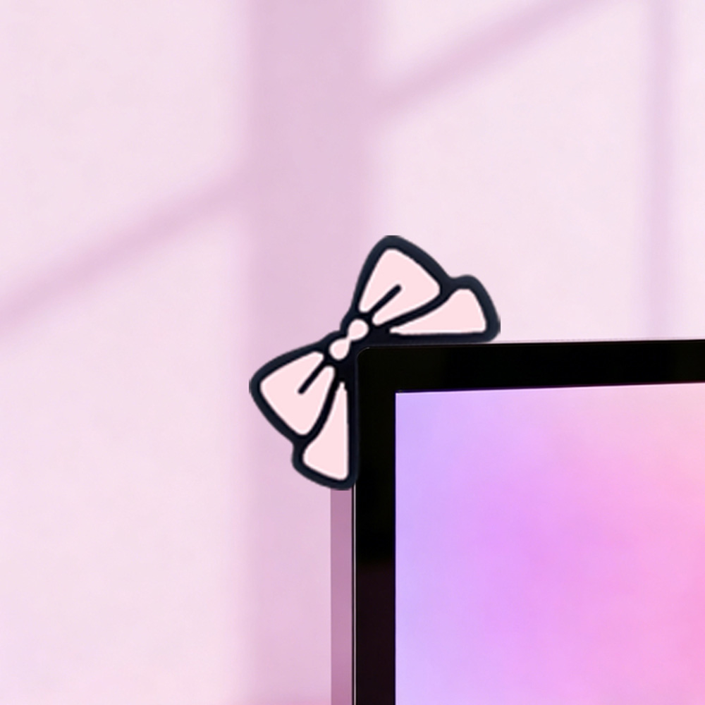 Schattige roze strik monitorde - Desk Setup No Monitor recensie en prijs