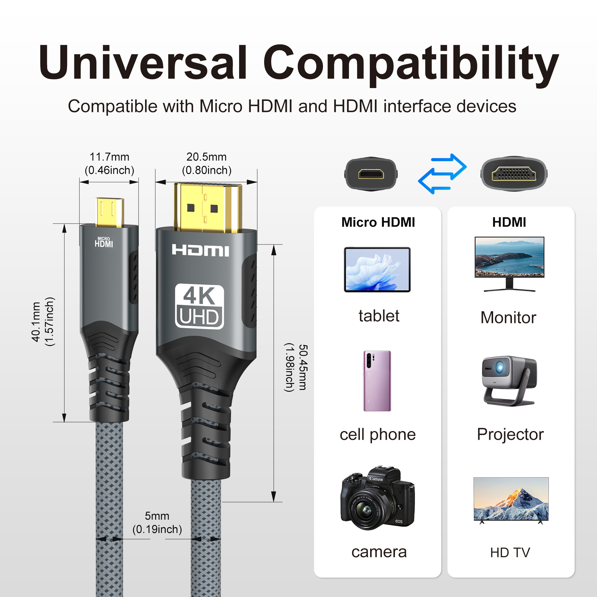 4K Micro HDMI-compatibel met H - Desk Setup Speakers recensie en prijs