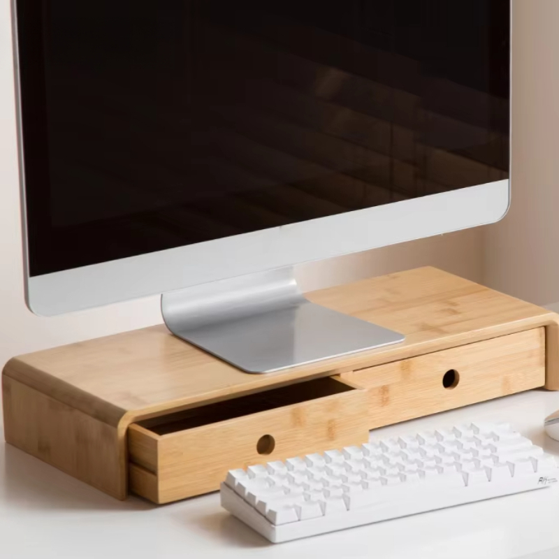 Bamboe laptopmonitorverhoger M - Desk Setup With Laptop recensie en prijs