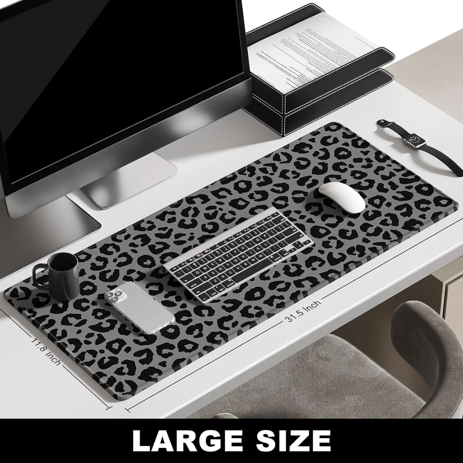 Stijlvolle grijs-zwarte luipaa - Desk Setup With Laptop recensie en prijs