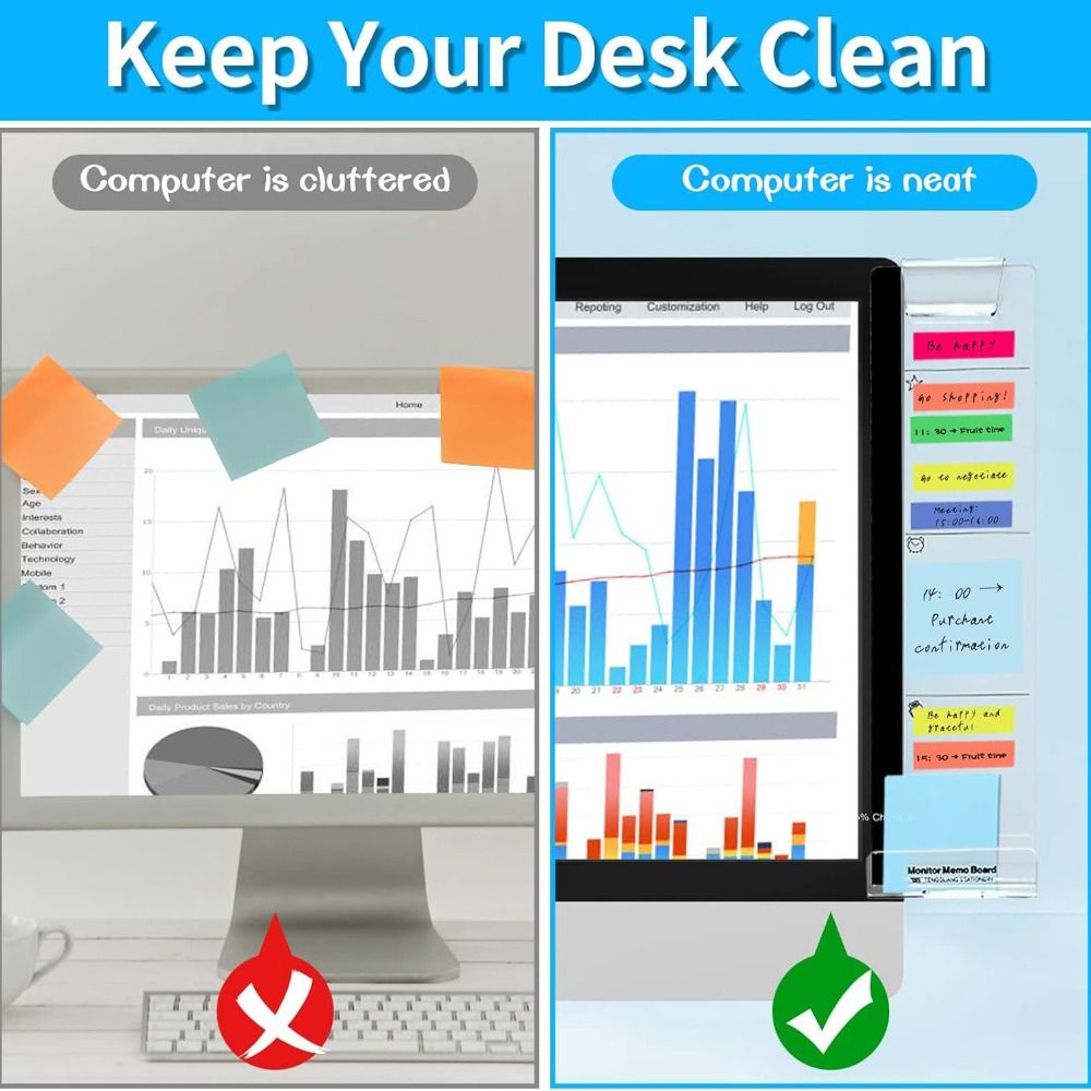 Transparant monitor memobord M - Sticky Memo Holder recensie en prijs