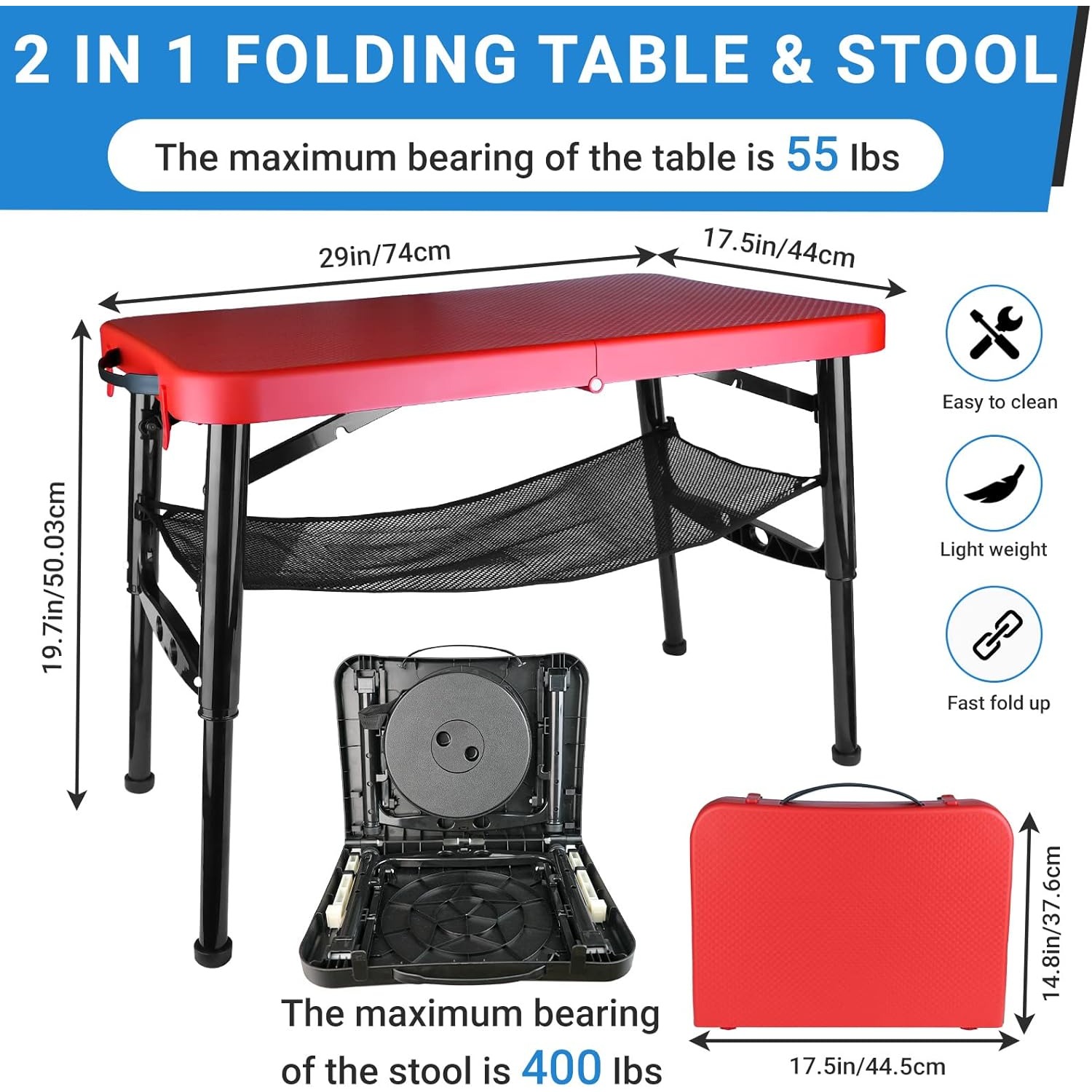 Intrekbare klaptafel en krukse - Desk Setup Laptop recensie en prijs