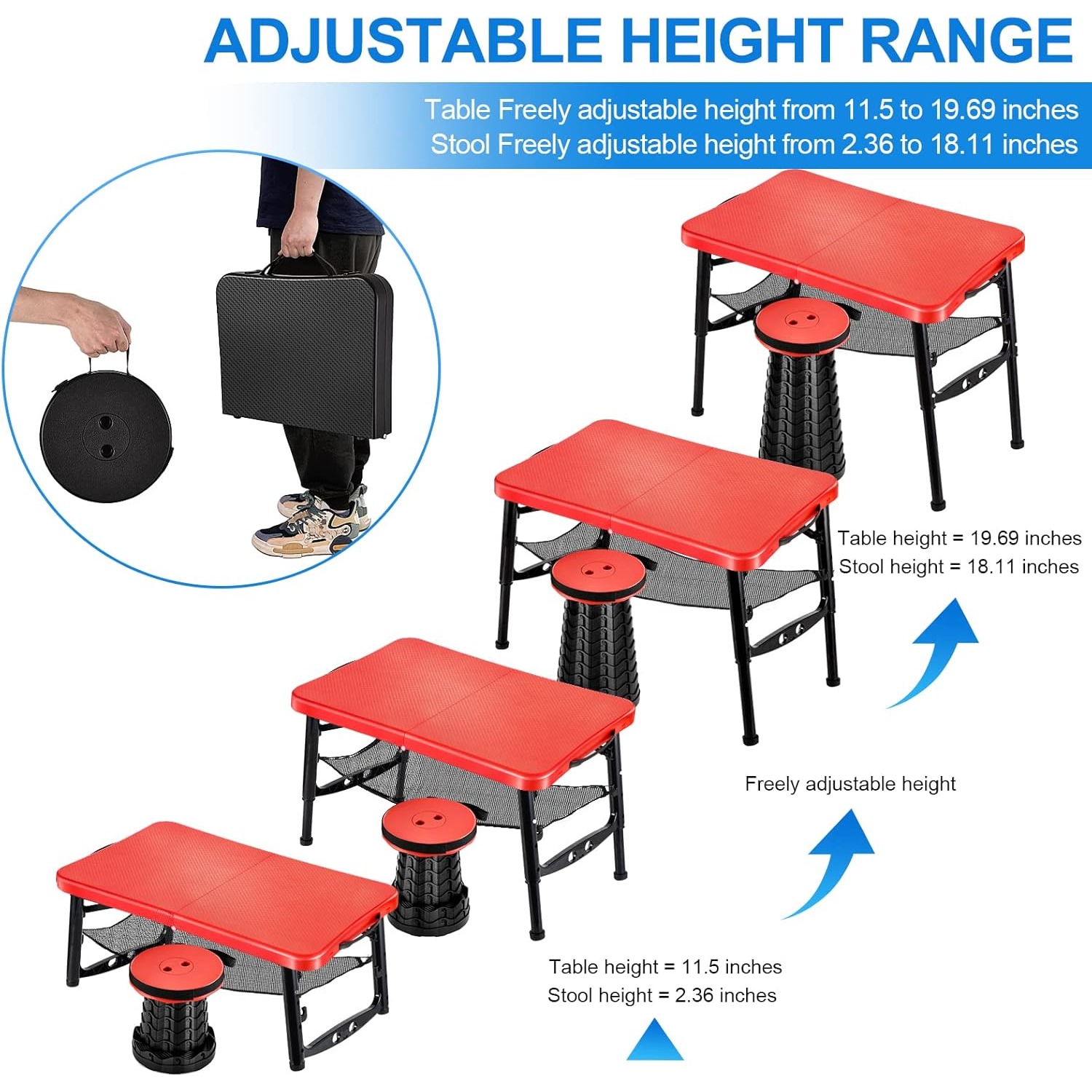 Intrekbare klaptafel en krukse - Desk Setup Laptop recensie en prijs